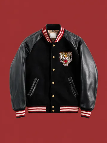 Αμερικάνικο Ρετρό Ανδρικό Μπουφάν Varsity Κέντημα Πετσέτας Γράμματα Patchwork Στολή Μπέιζμπολ Casual Πολυεστέρας Παλτό