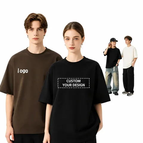 Camiseta de Algodón Pesado para Hombre Corte Holgado Cuello Redondo Manga Corta Top Casual Streetwear Liso