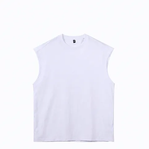 Débardeur en Coton Épais pour Hommes Sans Manches Oversize Streetwear Gilet Décontracté Maillot de Corps Uni pour Sport Quotidien Unisexe