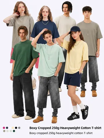 Men Combed Cotton Boxy Fit Short Sleeve T-Shirt American Streetwear Heavyweight Washed Minimalist Clean Fit Top