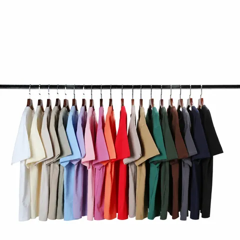 Ανδρικό T-Shirt 230g Βαρύ Χτενισμένο Βαμβάκι Πεσμένοι Ώμοι Μονόχρωμο Στρογγυλή Λαιμόκοψη Κοντό Μανίκι Casual Καλοκαιρινό Top