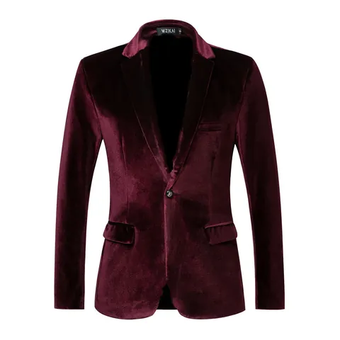 Men's Slim Fit Gold Velvet Blazer Jacket Stylish One Button Sport Coat For Wedding Party Prom Formal Costume Top For Men