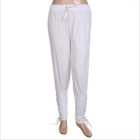 Mens Retro Medieval Pirate Pants Casual Loose Drawstring Cuffed Trousers Cotton Blend Vintage Viking Cosplay Bottoms