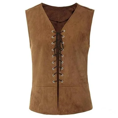 Gilet à Lacets Médiéval de la Renaissance Style Cour Vintage Gentilhomme Gothique Gilet Spectacle Scénique Costume Cosplay Pour Hommes Femmes