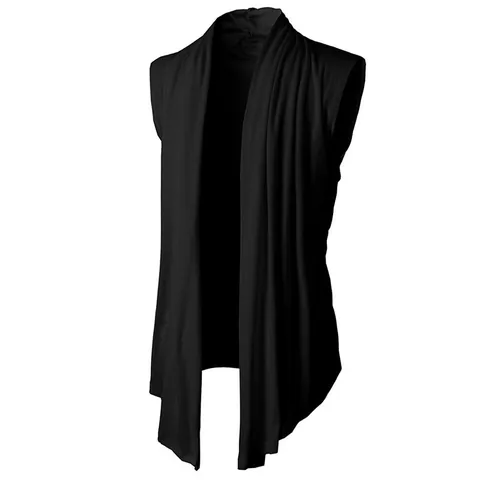Herren Casual Baumwollmischung Ärmellose Strickjacke Mode Offene Vorderseite Drapierte Weste Einfarbig Herren Top