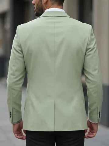 Chaqueta Blazer Slim Fit para Hombre Light Business Casual Solapa de Muesca Dos Botones para Fiesta Banquete Boda Top