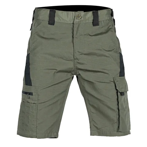 Men's Tactical Cargo Shorts Outdoor Multi-Pocket Ripstop Camouflage Knee Length Shorts With Belt Durable Breathable Hiking Work Bottoms
