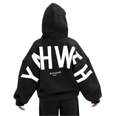 Women Oversized Letter Print Hoodie Streetwear Fleece Loose Pullover Top Autumn Casual Hooded Sweatshirt Plus Size Trendy Top