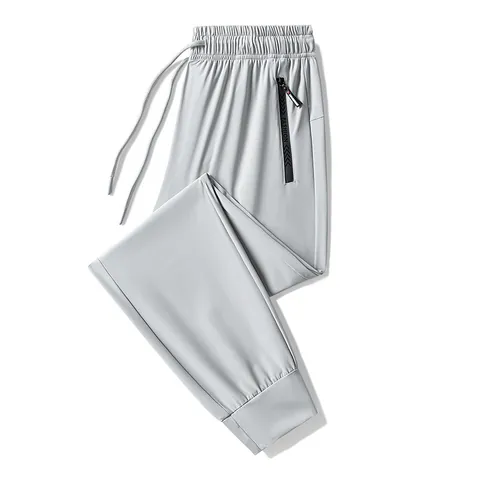Men Ice Silk Quick Dry Sports Bottom Breathable Elastic Summer Thin Casual Joggers For Running Fitness Training