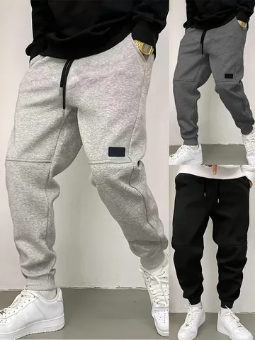 Ανδρικό Παντελόνι Jogger από Πολυεστέρα Ευρωπαϊκό Μέγεθος High Street Ρετρό Casual Κορδόνι Ελαστικές Μανσέτες Παντελόνι