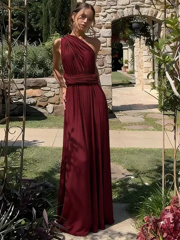 Women Sexy Multi-way Wrap Maxi Dress Infinity Bandage Sleeveless High Waist Long Dress For Bridesmaid Party Formal Banquet