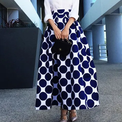 Dames Vintage Hoge Taille Stippen A-Lijn Midi-rok Wijd uitlopende Satijn Polyester Rok Zonnebloem Print Casual Party Rok
