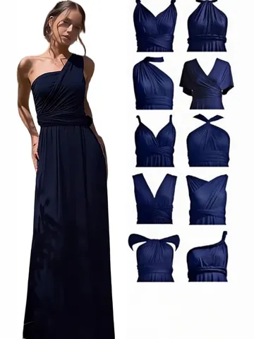 Women Sexy Multi-way Wrap Maxi Dress Infinity Bandage Sleeveless High Waist Long Dress For Bridesmaid Party Formal Banquet