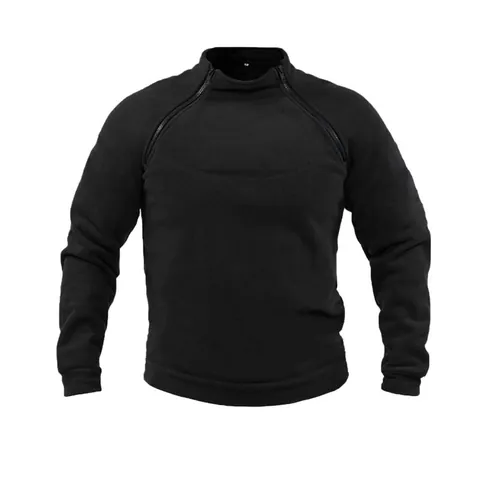 Felpa Tattica da Uomo con Colletto in Piedi in Pile Inverno Caldo Maglia a Nido d'Ape Top Sportivo
