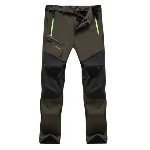 Pantalones de Senderismo al Aire Libre Unisex Impermeables Secado Rápido Transpirables Térmicos Forro Polar Cortavientos