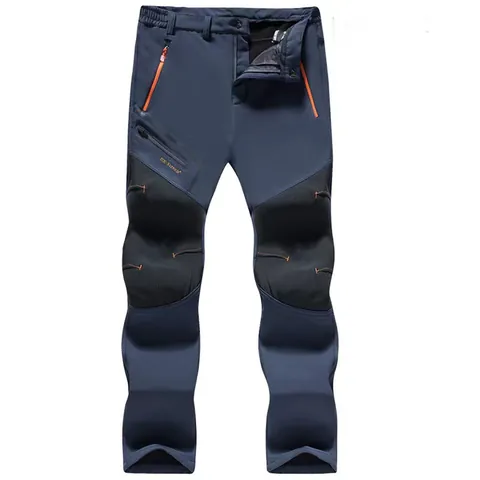 Hombres Mujeres Aire Libre Softshell Senderismo Pantalones Impermeable Resistente al Viento Forro Polar Esquí Pantalones Secado Rápido Térmico Bottoms