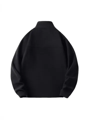 Felpa da Uomo con Colletto in Piedi in Pile Polare Mezza Zip Termica Invernale Pullover Tinta Unita Vestibilità Comoda Top Casuale a Manica Lunga