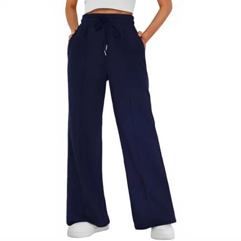 Women High Waisted Wide Leg Pants Casual Drawstring Jogger Sweatpants Loose Athletic Sports Long Trousers PVC Spandex Pants