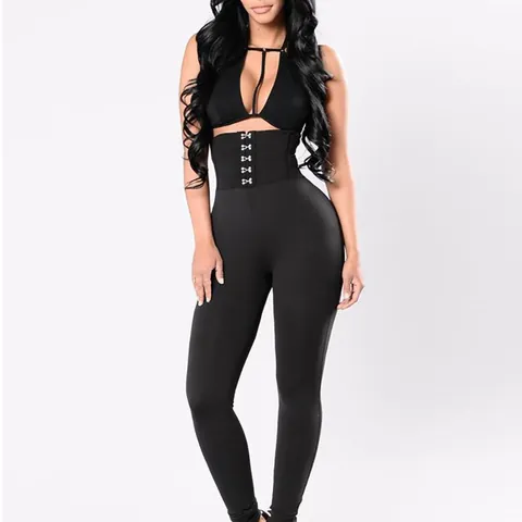 Dames Yoga Broek Hoge Taille Effen Kleur Polyester Workout Leggings Met Haak-En-Oogsluiting Strakke Fitness Broek Voor Gym