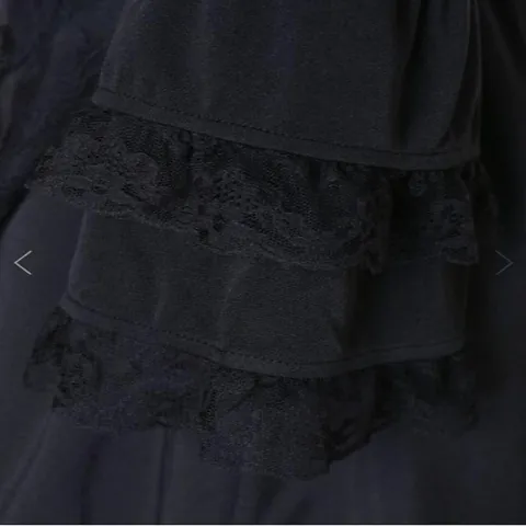 Vestido Midi Gótico Retro de Manga Larga para Mujer Encaje Pelo de Conejo Volantes Vestido Lolita Negro Victoriano Punk