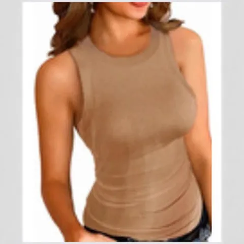 Women Plus Size Racerback Tank Top Ribbed Knit Slim Fit Solid Color Sleeveless Round Neck Casual Base Layer Top