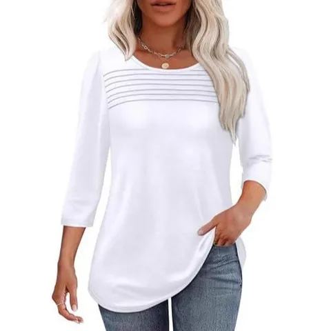 Γυναικείο T-Shirt με Στρογγυλή Λαιμόκοψη Μακρυμάνικο Ριγέ Πολυεστέρας Πλισέ Casual Basic Tee Top Πουλόβερ Ανοιξιάτικη Μόδα