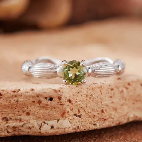 Natural Amethyst Citrine Garnet Topaz Peridot Ring S925 Sterling Silver Round Gemstone Adjustable Open Ring Women Jewelry