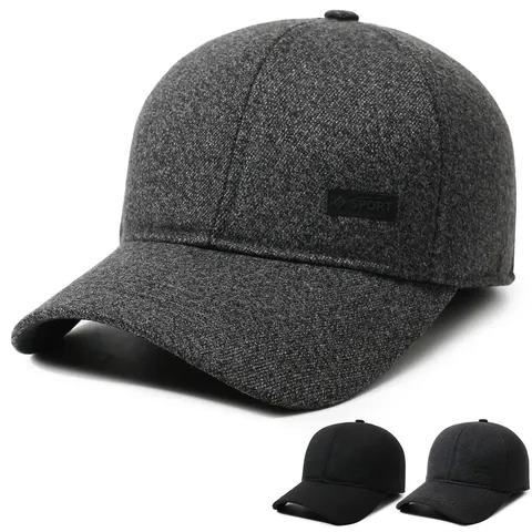 Herren Winter Baseballkappe Mit Ohrenschützern Wollene Warme Winddichte Outdoor Sporthut Verstellbar Für Vater