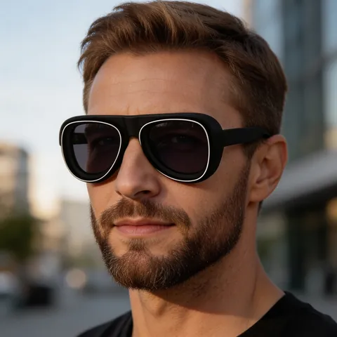 Gafas De Sol De Piloto Retro Montura De PC De Gran Tamaño Acento Metálico Protección UV400 Moda Para Hombres Mujeres