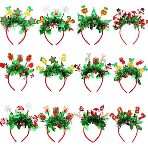 Serre-tête de Noël Dessin Animé Bonhomme de Neige Renne Pour Enfants Adultes Décoration de Fête Flocon de Neige Chapeau de Noël Accessoires de Coiffure