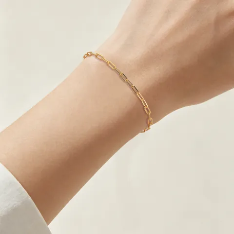 S925 Sterling Silver Paperclip Chain Bracelet For Women Minimalist Geometric Link Bracelet Gold Silver Plated Jewelry Gift
