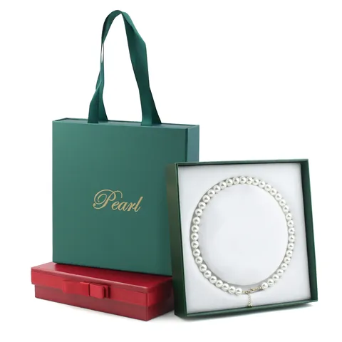 Velvet Paper Jewelry Packaging Box Square Necklace Storage Gift Case With Ribbon Bow Knot Bag For Wedding Anniversary