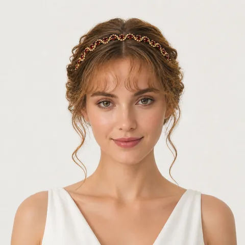 Elegant Bridal Connected Hair Combs With Shimmering Rhinestone Crystal Chain Wedding Headband For Women Simple Accessory