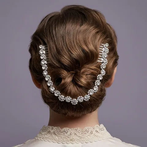 Vintage Alloy Rhinestone Bridal Hair Comb Luxury Floral Leaf Crystal Headpiece For Wedding Party Prom Women Hair Accessories
