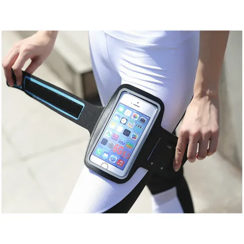Brazalete Deportivo Para Teléfono Neopreno PU Pantalla Táctil Impermeable Para Correr Ciclismo Fitness Con Porta Llaves Tira Reflectante