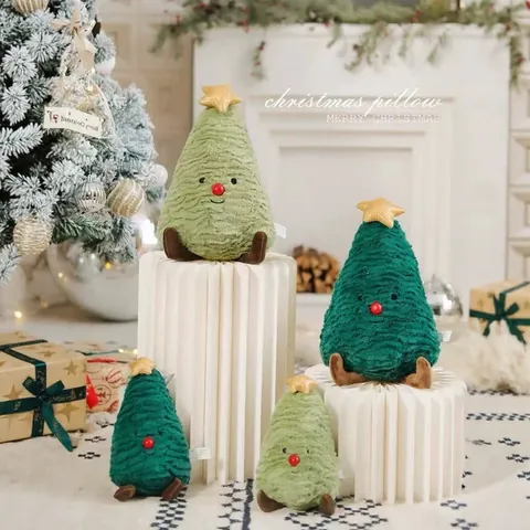 Coussin En Peluche De Noël Bonhomme Pain Épices Sapin Boîte Cadeau Couronne Rembourrage Doux Décor Fête Cadeau Vacances