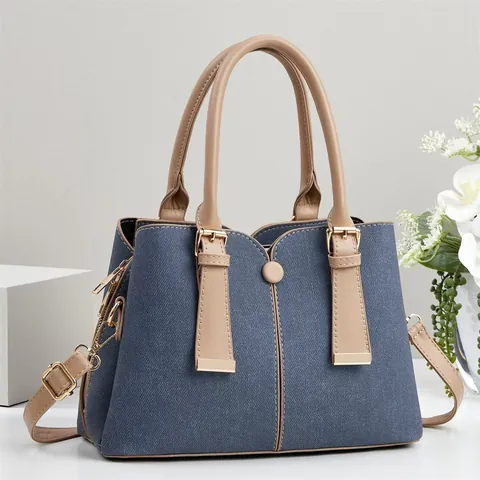 Women Handbag Tote Crossbody Pouch Card Holder PU Leather Litchi Pattern Vertical Stripes Vintage Elegant Solid Color