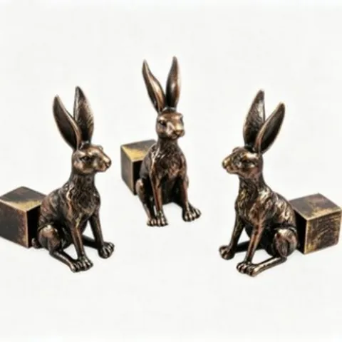 Antique Bronze Resin Animal Pot Feet Support Garden Statues Decorative Animal Figurines For Home Outdoor Office Decor