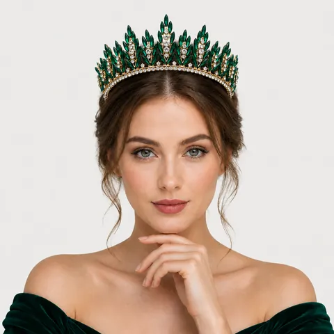 Barocke Vintage Luxus Braut Tiara Krone Legierung Strass Kristall Haarschmuck Für Hochzeit Abschlussball Party Festzug Damen