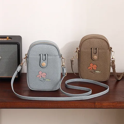 Sac Bandoulière Pour Téléphone Portable Femme Cuir PU Motif Matelassé Sangle Réglable Mini Pochette Élégante