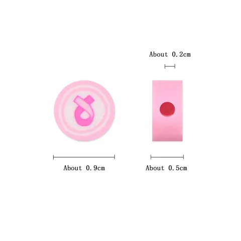 Polymer Clay Pink Ribbon Round Loose Spacer Beads DIY Jewelry Making Craft Supplies Pink Rose Red Handcrafted Accessory