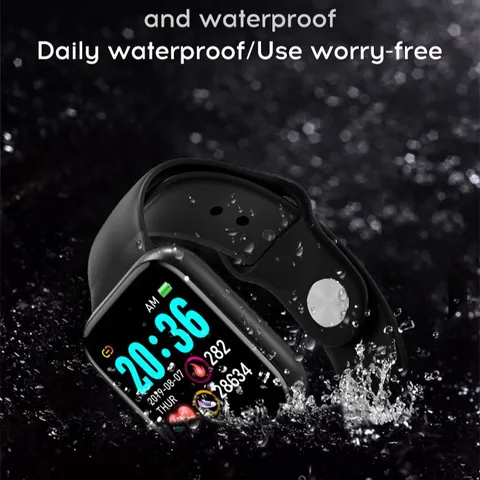 Y68 D20 Smartwatch Fitness Tracker Mit Herzfrequenzmessung Schrittzähler Wasserdicht Farbbildschirm Bluetooth Silikonarmband Unisex Smart Armband