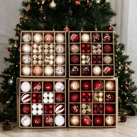 Weihnachtsbaum Kugeln Bemalte Bruchsichere Dekoration Für Feiertage Mehrfarbig Verschiedene Designs Kunststoff