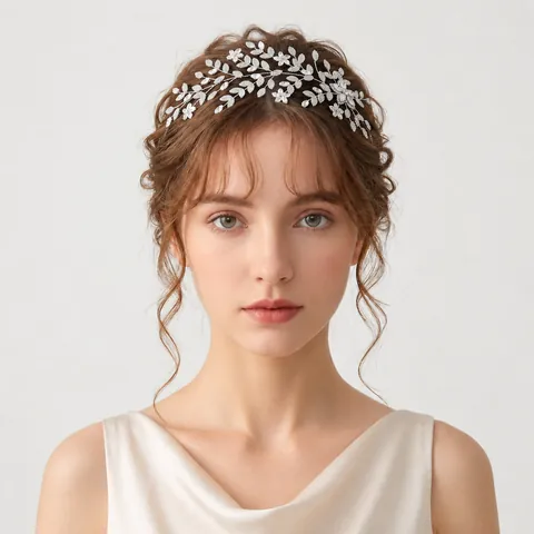 Luxury Bridal Hair Vine Zircon Rhinestone Floral Leaf Headband For Wedding Party Elegant Handmade Women Hair Accessories