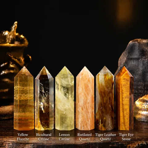 Natural Crystal Wand Single Point Hexagonal Column Quartz Stone Decor For Home Office Energy Healing Meditation Gift Crystal Point Ornament