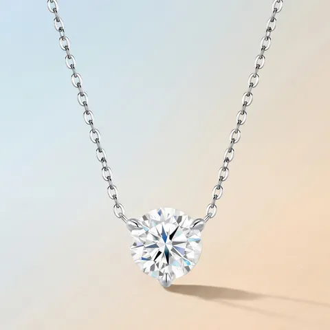 Collana in Argento Sterling 925 con Moissanite Ciondolo Geometrico Quadrato Pera Marquise per Donna con Certificato GRA Gioielli Moda