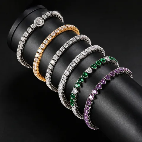 Bracelet Tennis Classique En Acier Inoxydable 316 Incrusté De Zircons Brillants Bijou De Luxe Élégant Pour Femmes