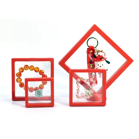 3D Aufhängung Schmuckschatulle PE-Folie Transparent Staubdicht Schmuck Aufbewahrungsbox Für Ohrringe Ringe Armbänder Display Box