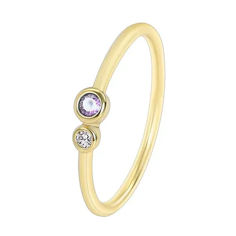 Minimalist Copper Gold Plated Purple White Rhinestone Knuckle Ring For Women Stacking Finger Ring Jewelry Gift