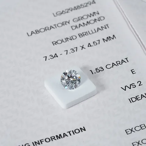 1.6 Carat Round Brilliant Cut HPHT Lab-Grown Diamond IGI Certified Loose Diamond For Proposal Wedding Jewelry Making White